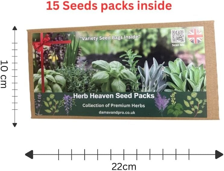 DamavandPro Herb Seeds Kit: 15 Variety Culinary Collection: Indoor & Outdoor Garden