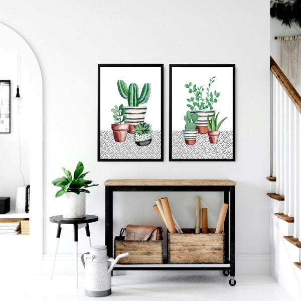 Kitchen prints | set of 2 Succulents wall art prints