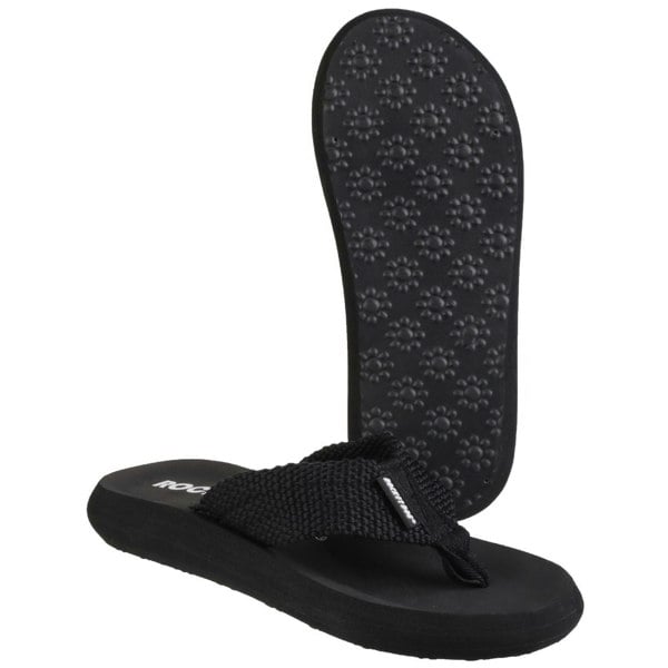 Rocket Dog model Sunset Webbing Flip Flop Female in Black