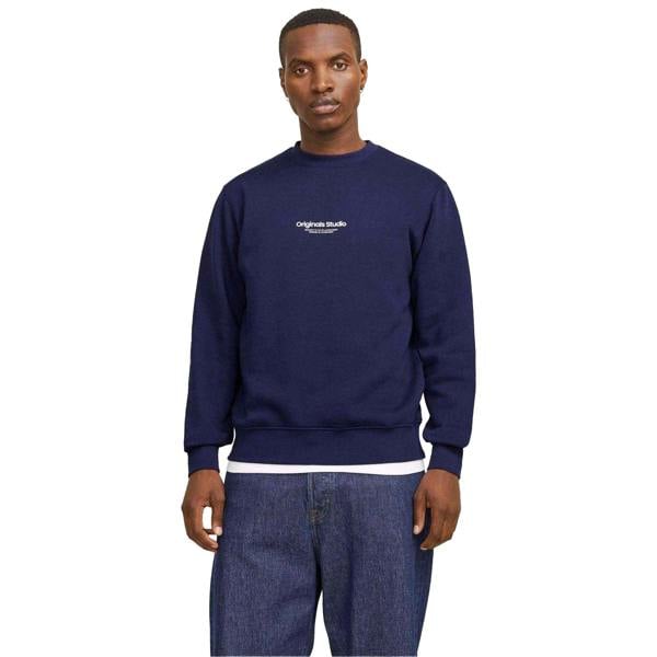 Jack And Jones Mens Crew Neck Relaxed Fit Sweatshirt - Ocean - 