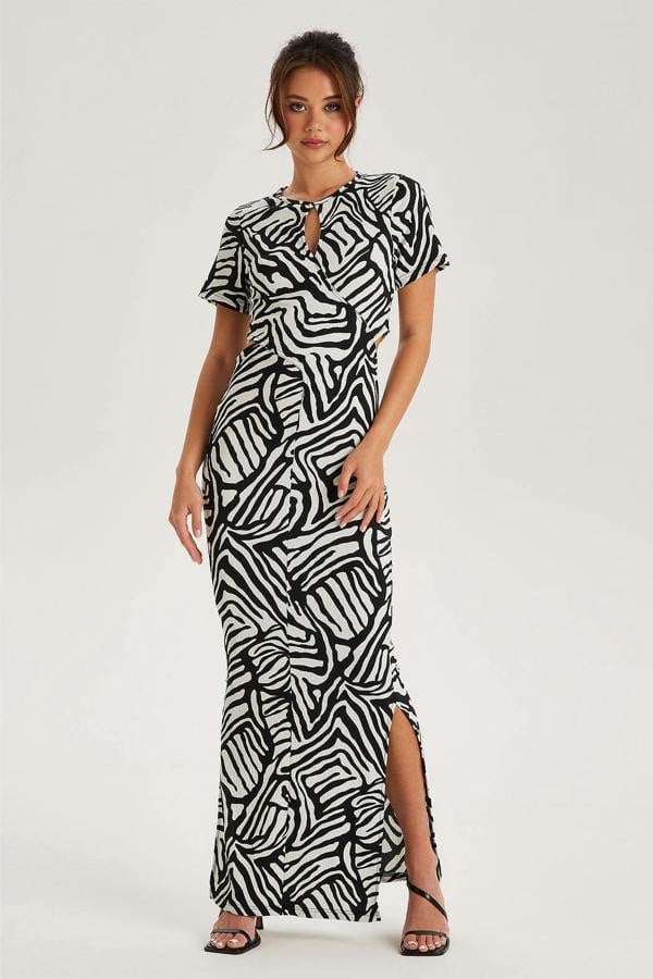 Urban Bliss Printed Twist Front Midi Dress