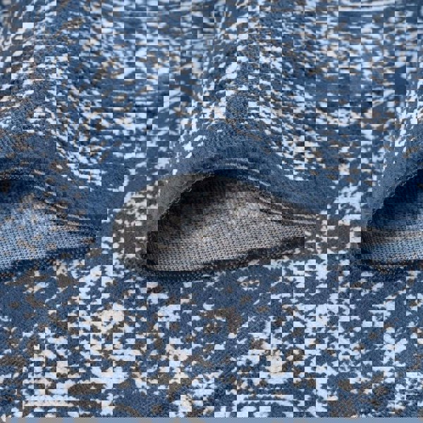 Living Room Rug Vintage Design In Blue