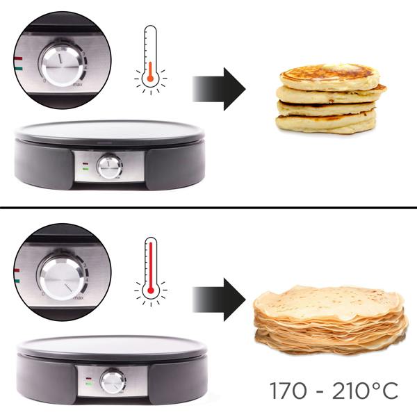 Duronic PM152 Electric Crepe & Pancake Maker 37cm Non Stick Removable Hot Plate with Utensils for Omelettes