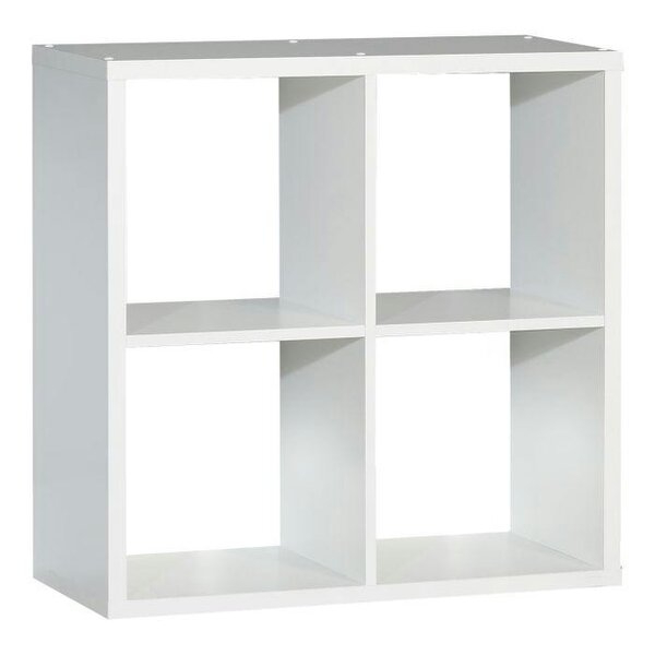 Wyld Haus Driftstone Matt White Wood 4 Cube Bookshelf Storage Unit