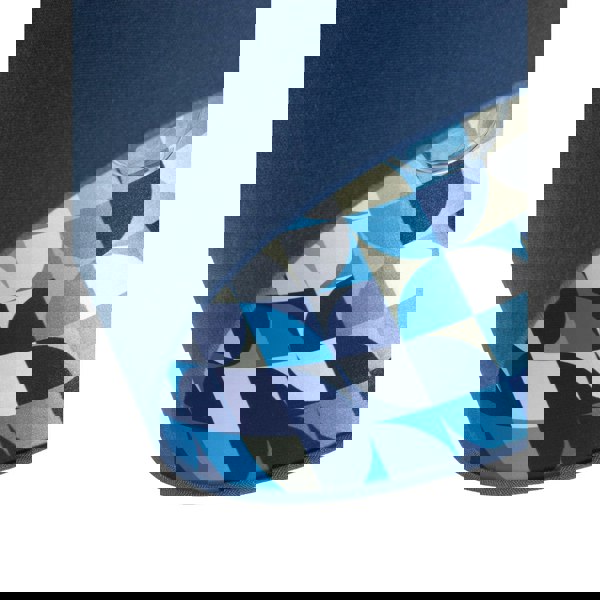 Designer Midnight Blue Linen Lamp Shade with Geometric Pattern Lining Image 3