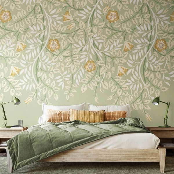 Origin Murals Cascading Rosehip - Sage Green