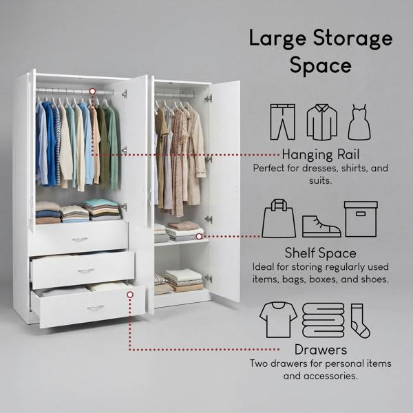 Vida Designs Riano 4 Door 3 Drawer Mirrored Wardrobe
