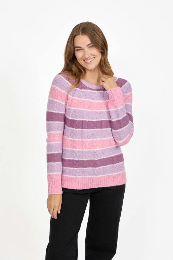 Mudflower Cable-Knit Stripe Jumper