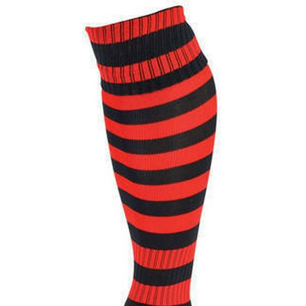 Precision Unisex Adult Pro Hooped Football Socks - Black/Red