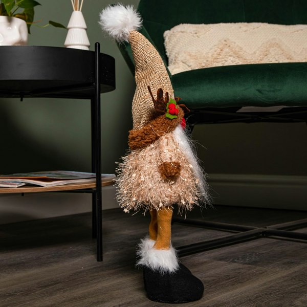Samuel Alexander 46cm Battery Operated Light up Standing Christmas Reindeer Gonk with Warm White LEDs