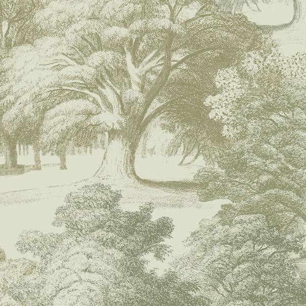 Grandeco Paul Moneypenny Belvoir Forest Green Toile Wallpaper for Grandeco