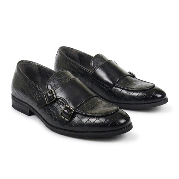 Dolcetto Men's Vegan Leather Double Monk Strap Loafers