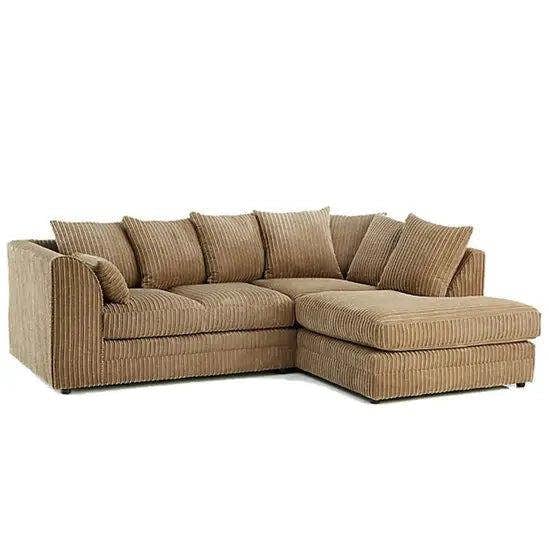 Snug Furniture Jumbo Cord Right Hand Corner Sofa With FREE Footstool