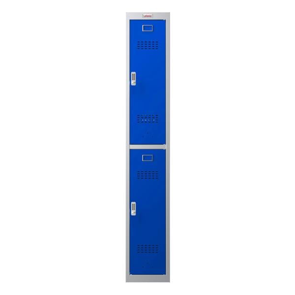 Phoenix Safe Phoenix PL Series PL1230GBE 1 Column 2 Door Personal Locker Grey Body/Blue Doors with Electronic Locks