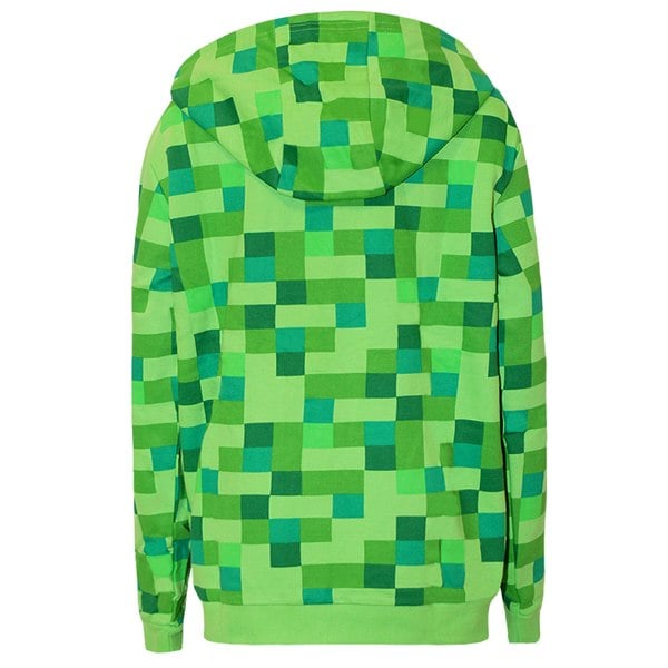 Minecraft Childrens/Boys Creeper Character Hoodie - Pixel Green