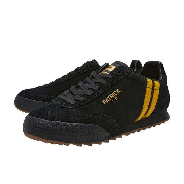 Patrick Mens Rio Suede Trainers - Black/Yellow - 