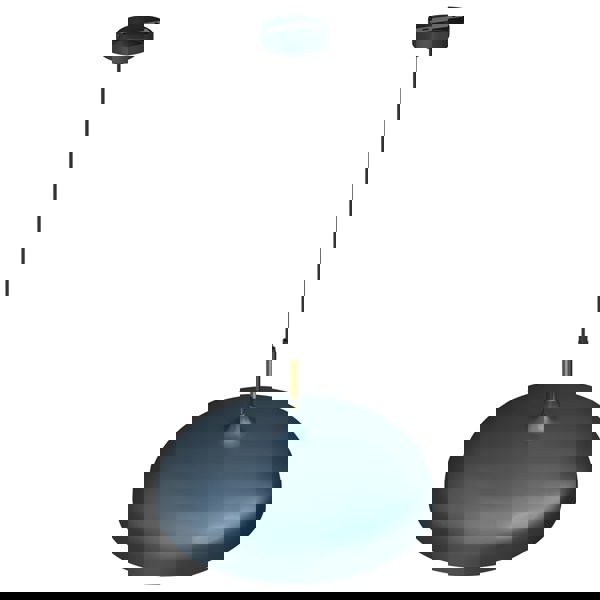 Milagro Lincoln Blue 45CM Pendant Lamp Stylish Hand Made Scandi Style Lamp With A Golden Finish To The Shade Interior 1XE27