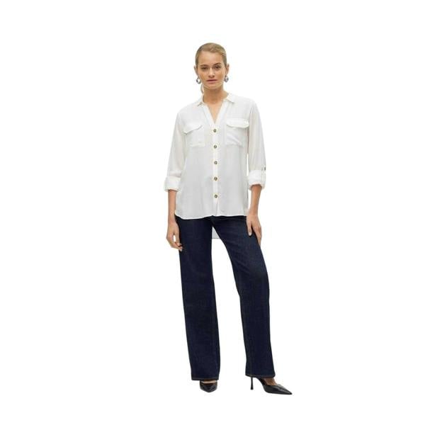 Vero Moda Womens/Ladies Regular Roll Sleeve Shirt - Snow White - 