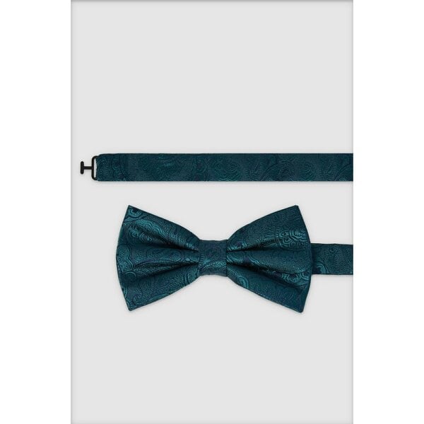 Antique Rogue Teal Paisley Bow Tie