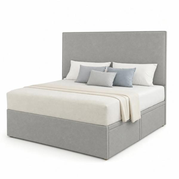 Great British Beds Plain Divan Bed - Silver Plush