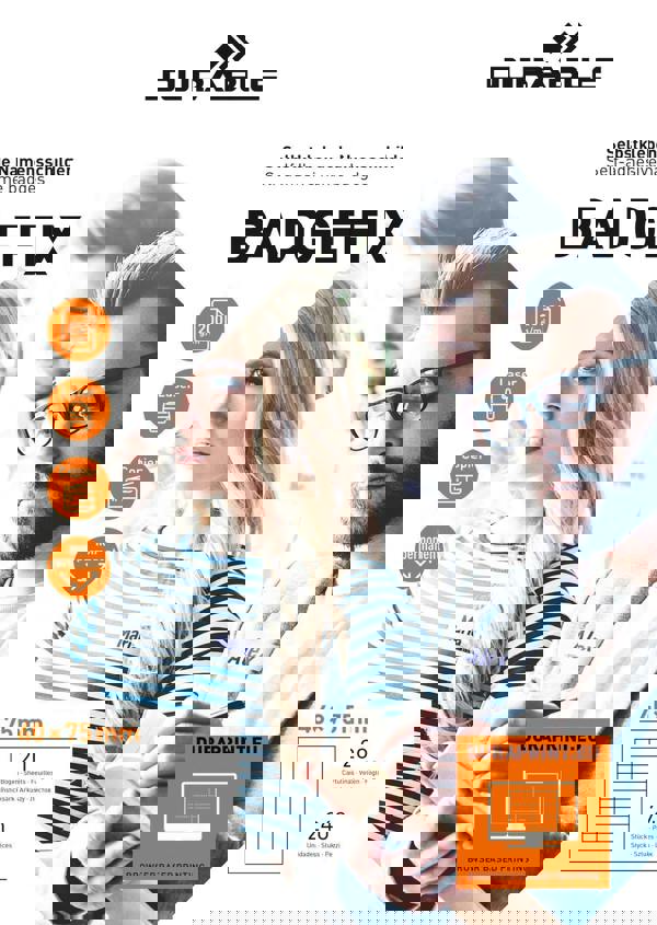 Durable BADGEFIX Self Adhesive Name Tags for Clothing A4 | 240 Badges | 40x75mm