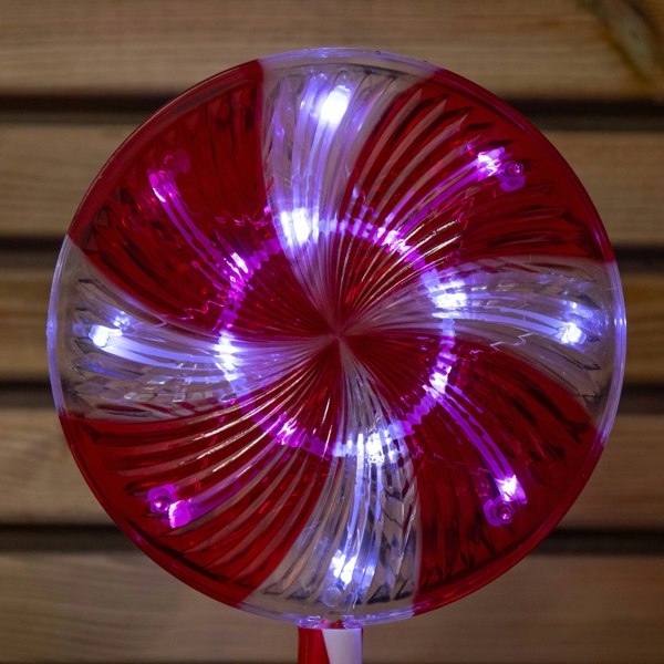 Samuel Alexander 58cm Light up Red and White Candy Pop Christmas Pathfinders with 63 White LEDs