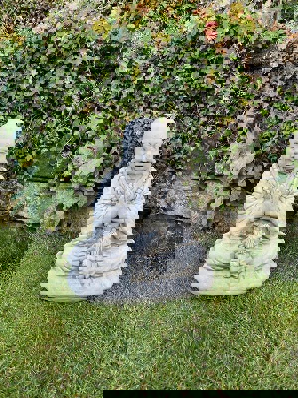 Small Monk on a cushion Garden Ornament
