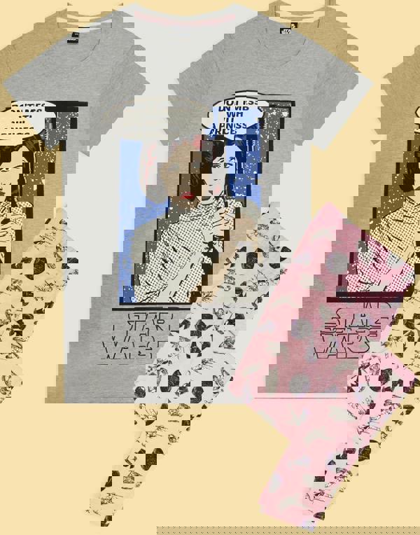 Star Wars Womens Grey Princess Leia T-Shirt and Lounge Pants