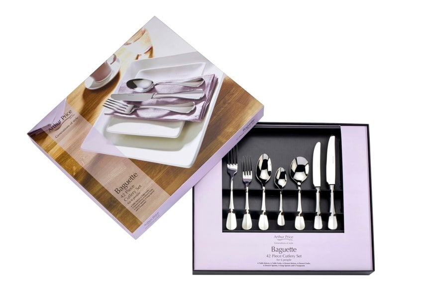Arthur Price 'Baguette' 42 Piece 6 Person Boxed Cutlery Set