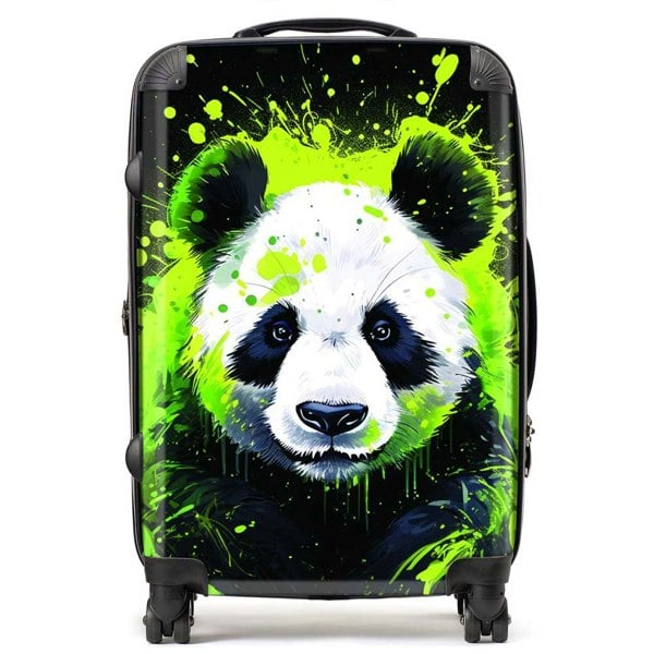 Warren Reed Green Splashart Panda Face Suitcase