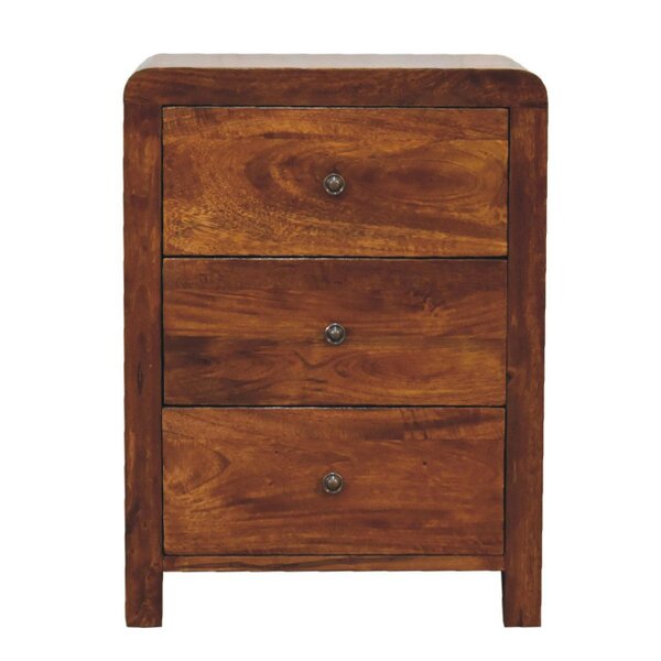 Wyld Haus Thai 3 Drawer Bedside Table Mango Wood