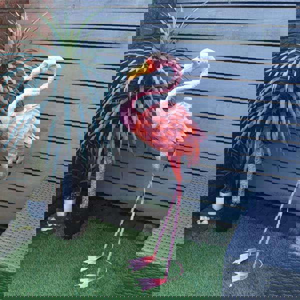 St Helens Metal Flamingo Garden Ornament 89cm Height