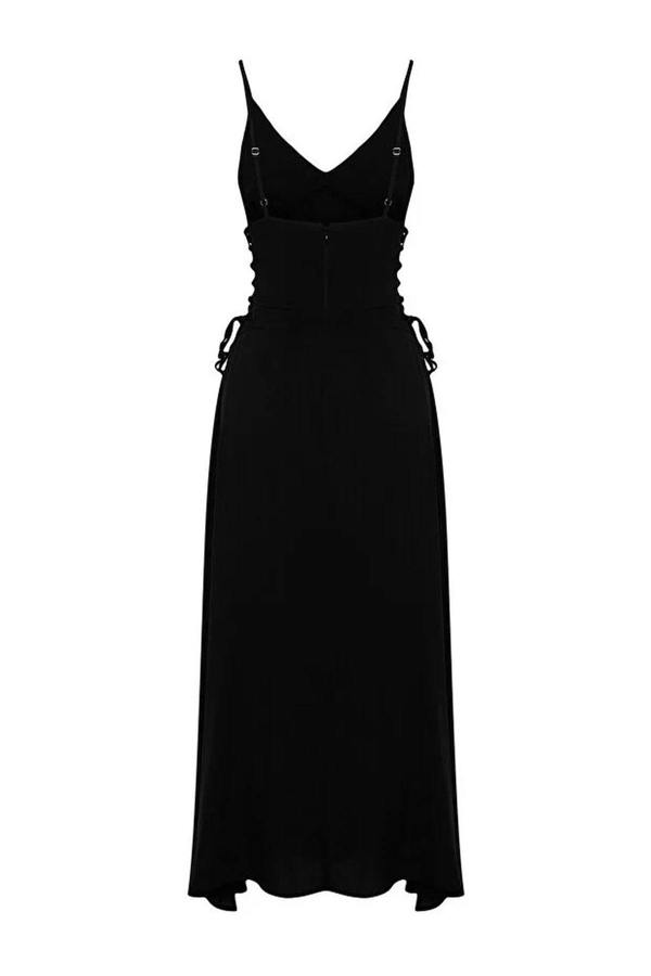 WOVCOR Woven Maxi Beach Dress with Tie Detail