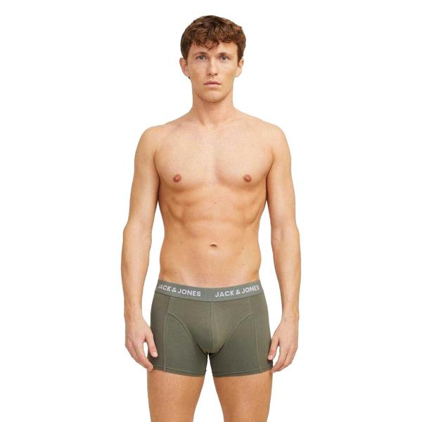 Jack And Jones Mens Solid Boxer Shorts (Pack of 3) - Agave Green - 