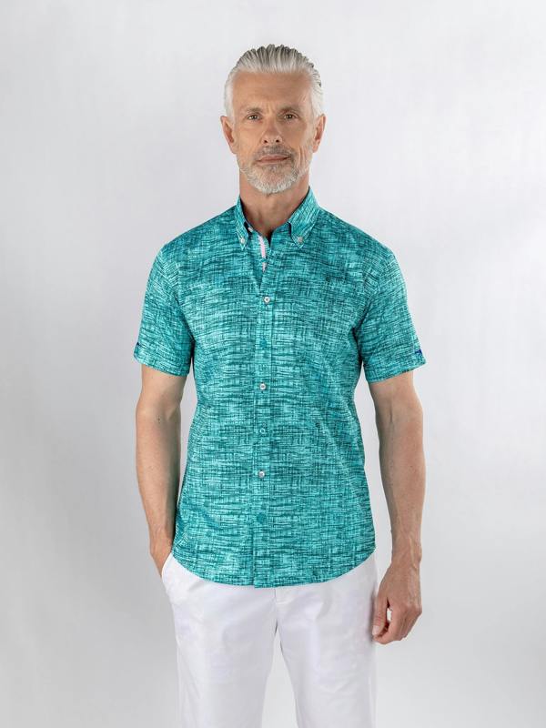 VIBRANT ABSTRACT ART SHORT SLEEVE SHIRT - Claudio Lugli Shirts