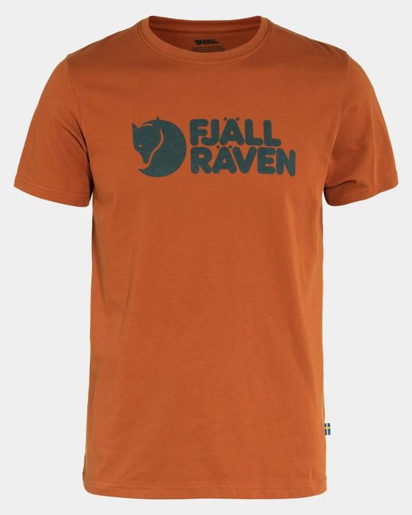 Fjallraven Logo Mens T - Shirt - Terracotta Brown 243 | CHO | Designer Mens Logo T - Shirts