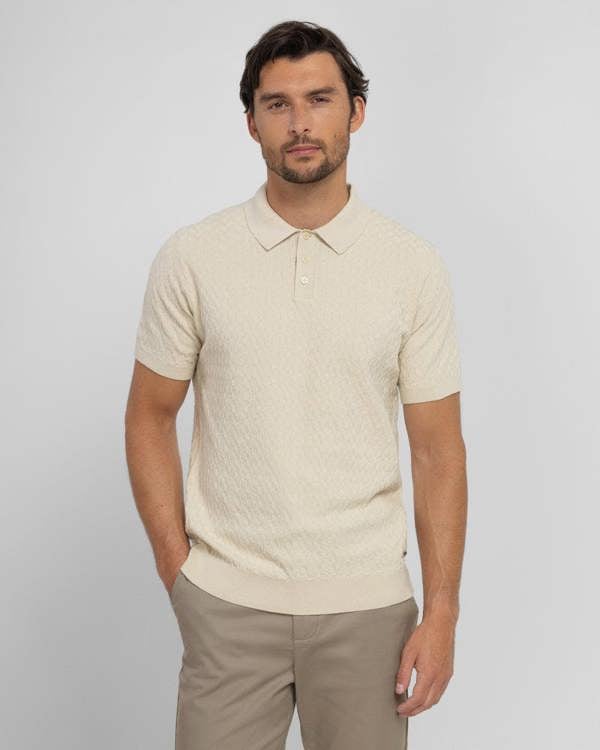 Steel & Jelly Burton - Geo Texture Knitted Polo Shirt