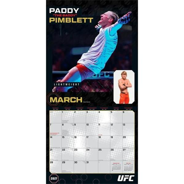 UFC Athletes Calendar 2027, Wall Calendars, Month To View, Sports, Gift