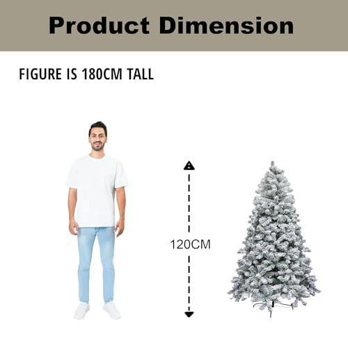 4ft to 7ft Green Snow-Flocked Artificial Christmas Trees with PVC Tips and Metal Stand image 7