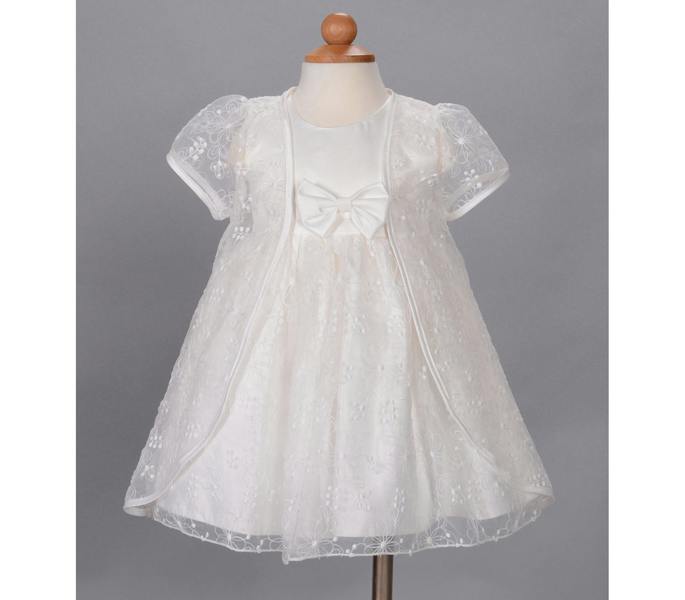 Cinda Floral Christening Dress With Cape