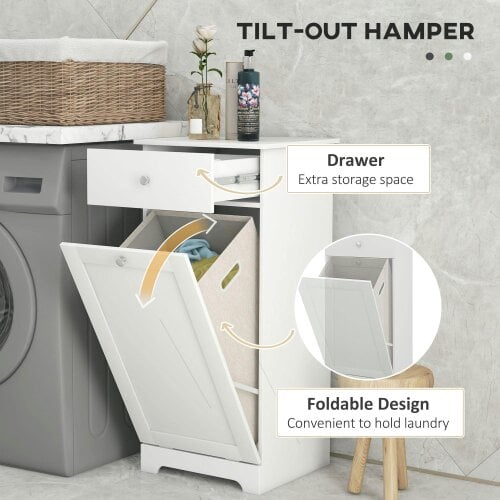Wyld Haus Faratti White Single Hamper Laundry Storage Cabinet