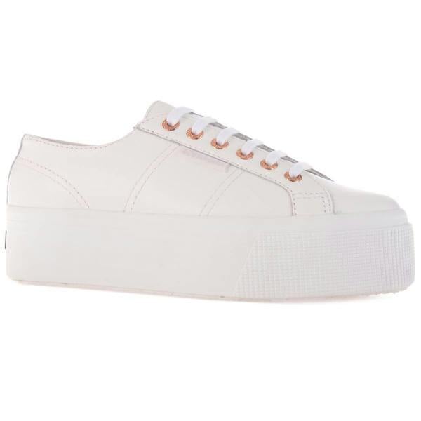 Superga Womens/Ladies 2790 Nappa Leather Trainers - Total White/Rose - 