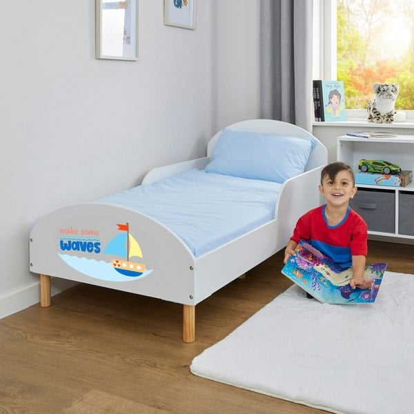 Liberty House Toys Kids White Toddler Bed – Make Some Waves