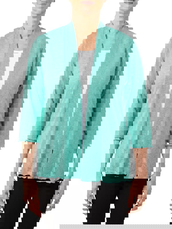 PennyPlain Open Front Shrug - Sea Green