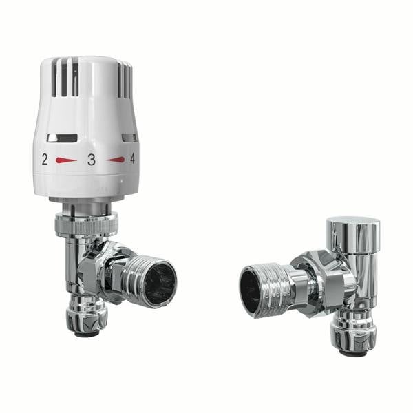 Flode Angled Push-Fit TRV & Lockshield 10 mm | White