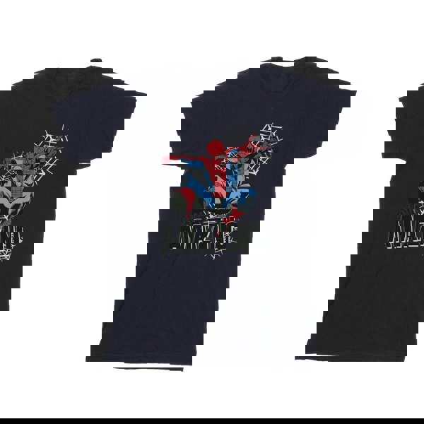 Marvel Boys Spider-Man Amazing T-Shirt - Navy Blue