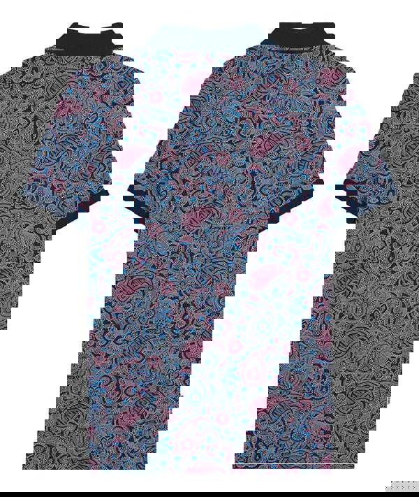 Lambretta Mens Classic Paisley Print Mod Retro Ska Casual Polo