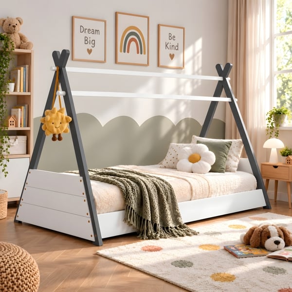 Maserri EXETER Montessori Style House Bed for Girls and Boys