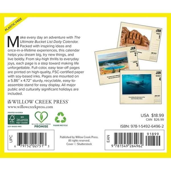 Bucketlist Desk Calendar 2027, Desk Calendars, Day To View, Lifestyle, Gift