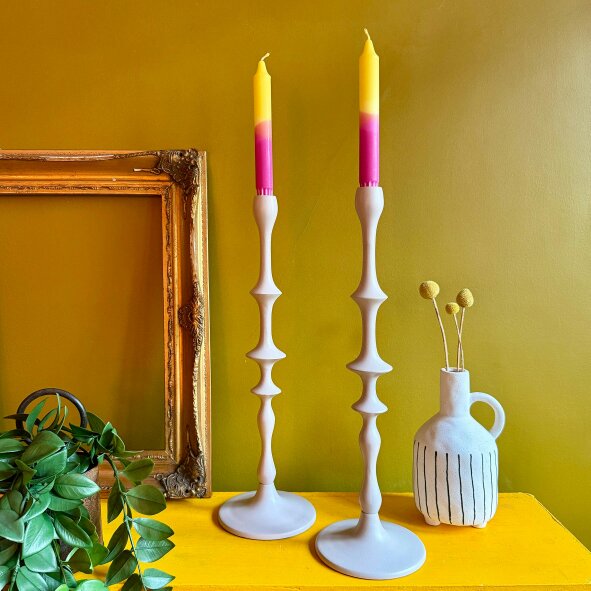 Love Frankie Spindle Candle Holder in Mushroom - Large